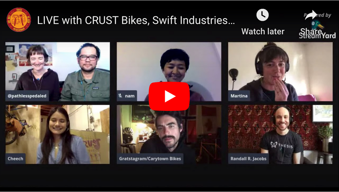 Path Less Pedaled: LIVE with CRUST Bikes, Swift Industries, Thesis Bikes and Carytown Cycles!